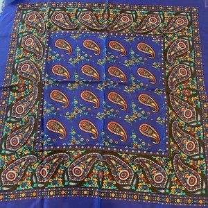 2 paisley scarves. 29” x 29”. Fringe edges.